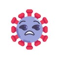 Annoyed Coronavirus emoticon flat icon Royalty Free Stock Photo