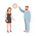 Annoyed Dad Scolding His Teenage Daughter for Being Late Vector Illustration Royalty Free Stock Photo