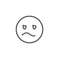 Annoyed emoji face line icon Royalty Free Stock Photo