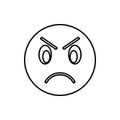 Annoyed emoticon icon, outline style Royalty Free Stock Photo