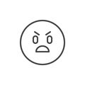 Annoyed emoticon outline icon