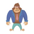 Annoyed gorilla. Vector illustration of Gorilla Cartoon Royalty Free Stock Photo