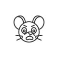 Annoyed rat emoticon line icon Royalty Free Stock Photo