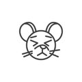 Annoyed rat emoticon line icon Royalty Free Stock Photo