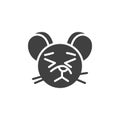 Annoyed rat emoticon vector icon Royalty Free Stock Photo