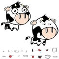 Annoying little big head cow expressions set