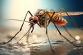 Annoying Mosquito macro insect. Generate Ai Royalty Free Stock Photo