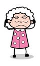 Annoying - Old Cartoon Granny Vector Illustration Royalty Free Stock Photo