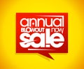 Annual blowout sale, speech bubble banner