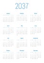 Annual calendar for 2037 Royalty Free Stock Photo
