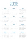 Annual calendar for 2038 Royalty Free Stock Photo