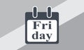 Friday Event Date Vector icon, Calendar date icon. Royalty Free Stock Photo