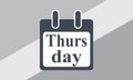 Thursday Event Date Vector icon, Calendar date icon. Royalty Free Stock Photo