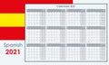 Annual calendar for 2021. Wall planner with free space for notes.