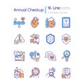 Annual checkup RGB color icons set Royalty Free Stock Photo