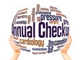 Annual checkup word cloud sphere concept