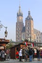 Annual christmas fair at the Main Market Square. Krakow, Poland.