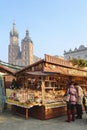 Annual christmas fair at the Main Market Square. Krakow, Poland.