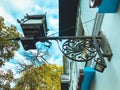 Annual holiday `Tbilisoba`. Rustaveli Avenue, Decorative metal lantern on the street