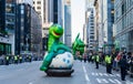 Annual Macy\'s Thanksgiving Parade on 6th Avenue. Baby Dino balloon