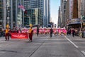 Annual Macy\'s Thanksgiving Parade on 6th Avenue. Cheerleaders the spirit of America