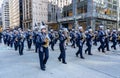 Annual Macy\'s Thanksgiving Parade on 6th Avenue. High School Marching Band