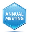 Annual Meeting crystal blue hexagon button