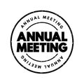 Annual Meeting text stamp, concept background