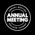 Annual Meeting text stamp, concept background