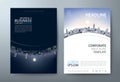 Annual report brochure flyer design, Leaflet presentation, book cover templates, layout in A4 size. Day and night image. Royalty Free Stock Photo