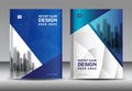 Annual report brochure flyer template, Blue cover design, business advertisement, magazine ads, catalog vector