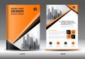 Annual report brochure flyer template, Orange cover design