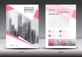 Annual report brochure flyer template, Pink cover design