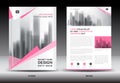 Annual report brochure flyer template, Pink cover design