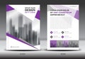 Annual report brochure flyer template, Purple cover design