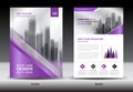 Annual report brochure flyer template, Purple cover design