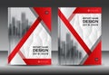 Annual report brochure flyer template, red cover design Royalty Free Stock Photo