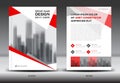 Annual report brochure flyer template, Red cover design Royalty Free Stock Photo