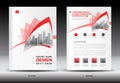 Annual report brochure flyer template, Red cover design Royalty Free Stock Photo