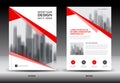 Annual report brochure flyer template, Red cover design