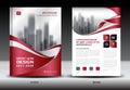 Annual report brochure flyer template, red cover design Royalty Free Stock Photo