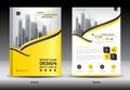 Annual report brochure flyer template, Yellow cover design Royalty Free Stock Photo