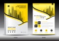 Annual report brochure flyer template, Yellow cover design Royalty Free Stock Photo