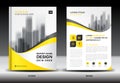 Annual report brochure flyer template, Yellow cover design Royalty Free Stock Photo