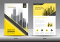 Annual report brochure flyer template, Yellow cover design Royalty Free Stock Photo