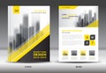 Annual report brochure flyer template, Yellow cover design Royalty Free Stock Photo