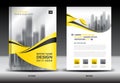 Annual report brochure flyer template, Yellow cover design Royalty Free Stock Photo