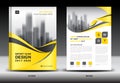 Annual report brochure flyer template, Yellow cover design Royalty Free Stock Photo