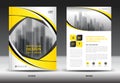 Annual report brochure flyer template, Yellow cover design Royalty Free Stock Photo