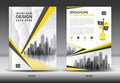 Annual report brochure flyer template, Yellow cover design Royalty Free Stock Photo